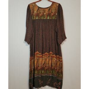 Vintage Krist Gudnason California size M giraffe animal print dress 70s 80s USA